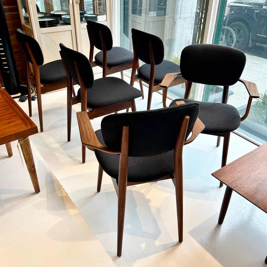 Ensemble 6 chaises vintage en teck (restaurées)