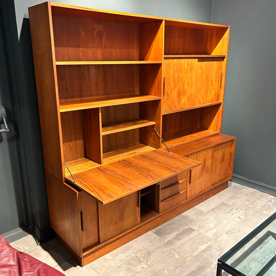Danish teak 2 piece wall unit -1960s