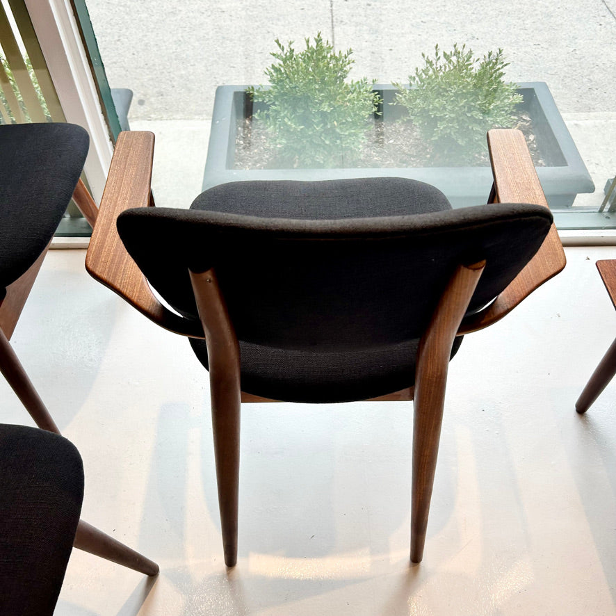 Ensemble 6 chaises vintage en teck (restaurées)