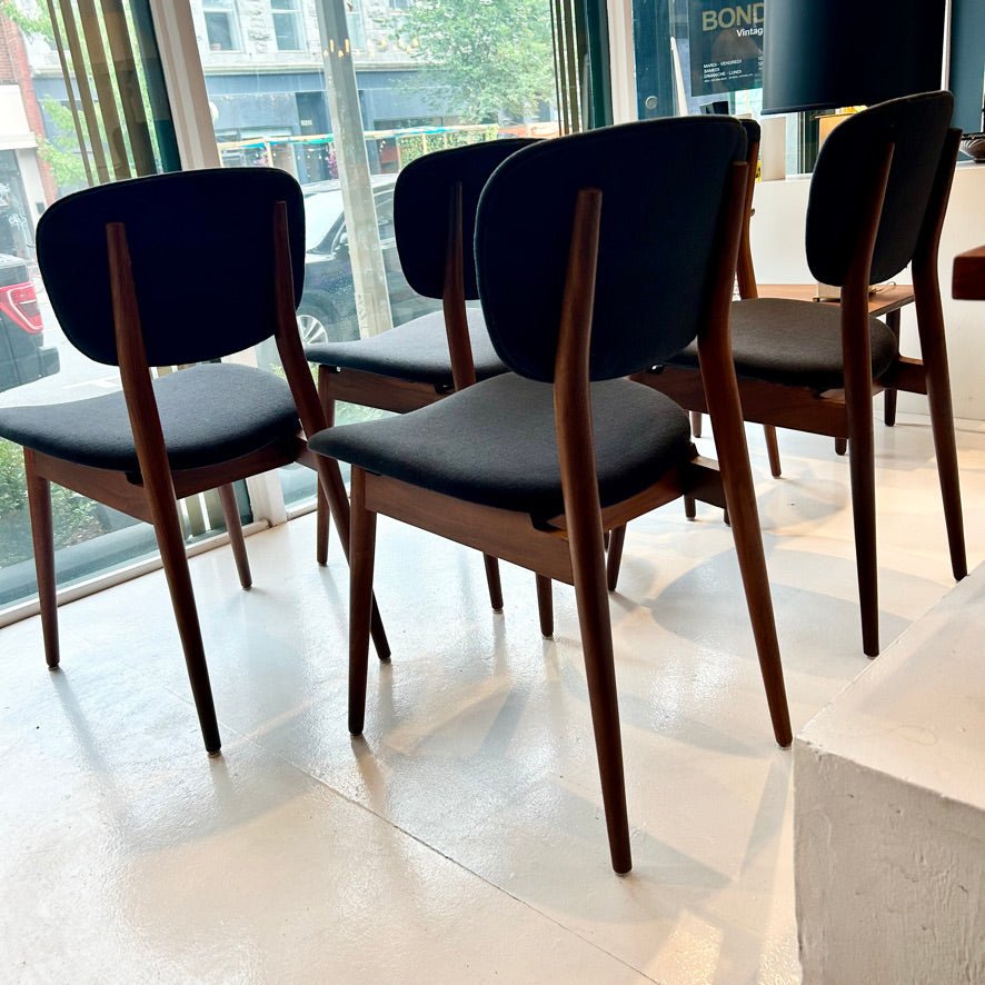 Ensemble 6 chaises vintage en teck (restaurées)