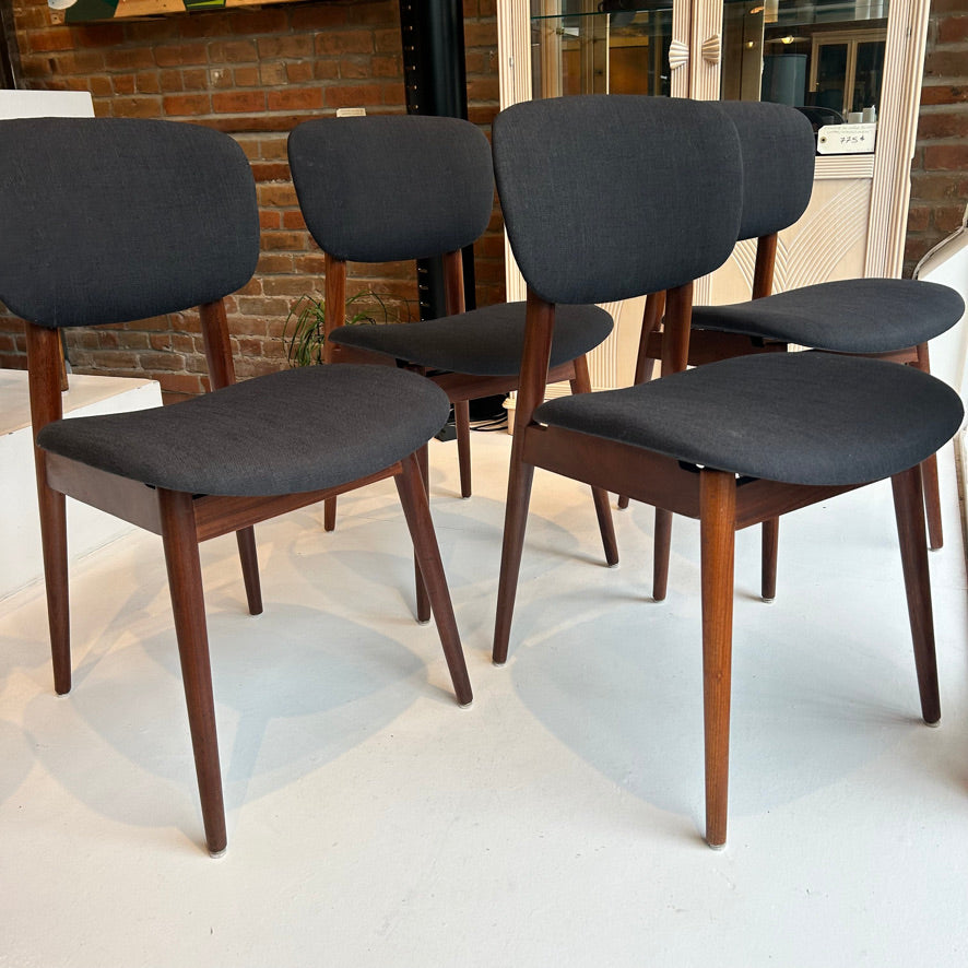 Ensemble 6 chaises vintage en teck (restaurées)